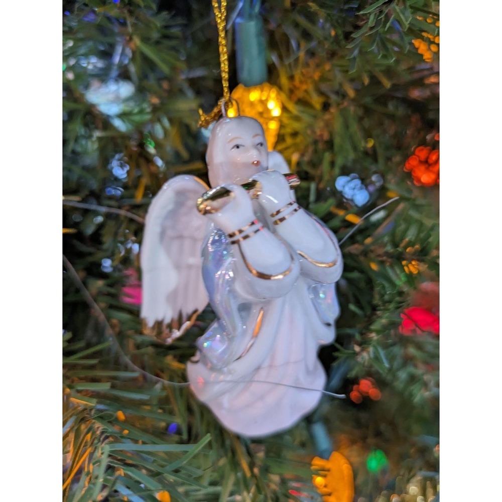 Madison & Max Hope Holiday Collection Angel Ornaments Set of 6 Porcelain 3 3/4"